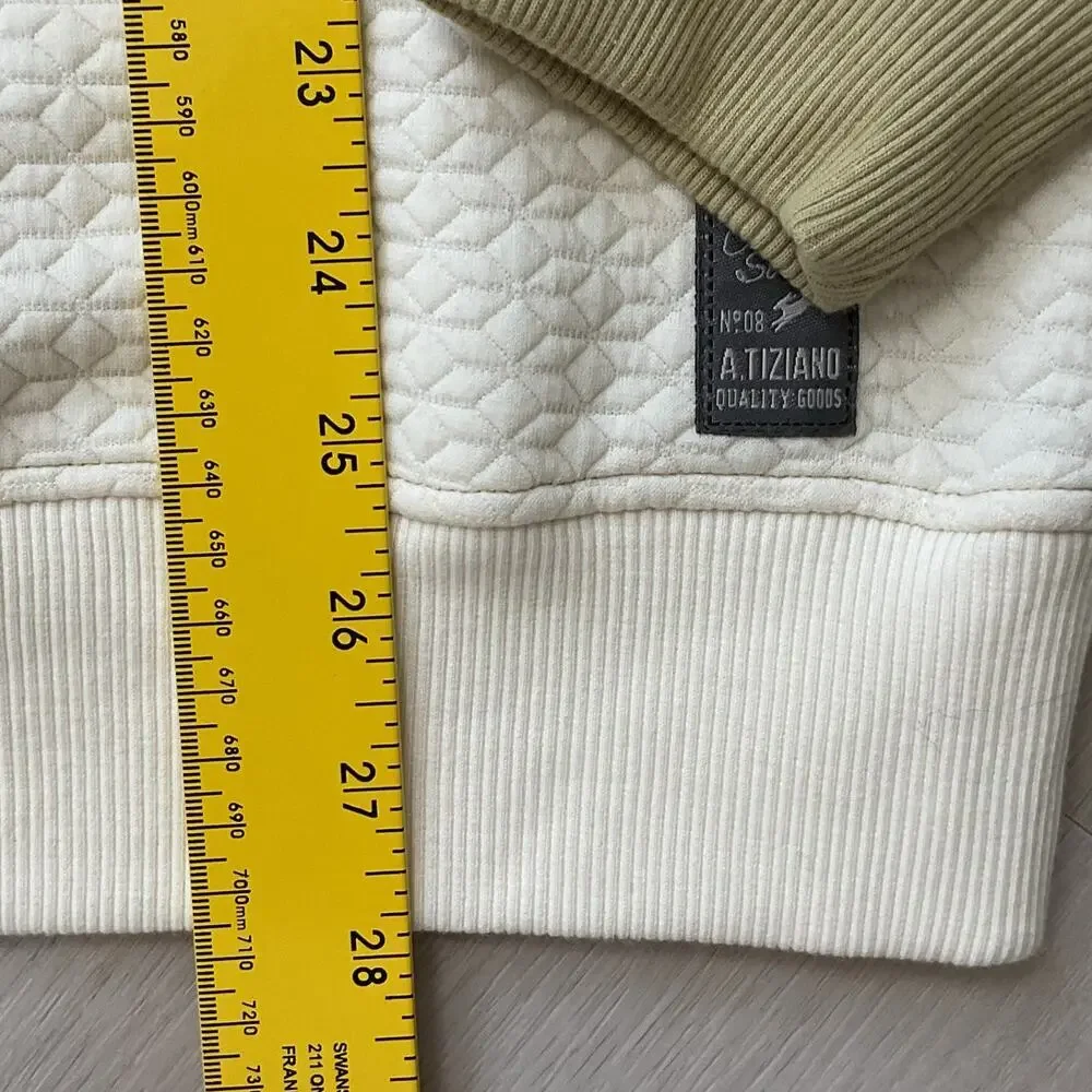 A. Tiziano Tan Khaki Jacquard Knit Crewneck Mens M NWT